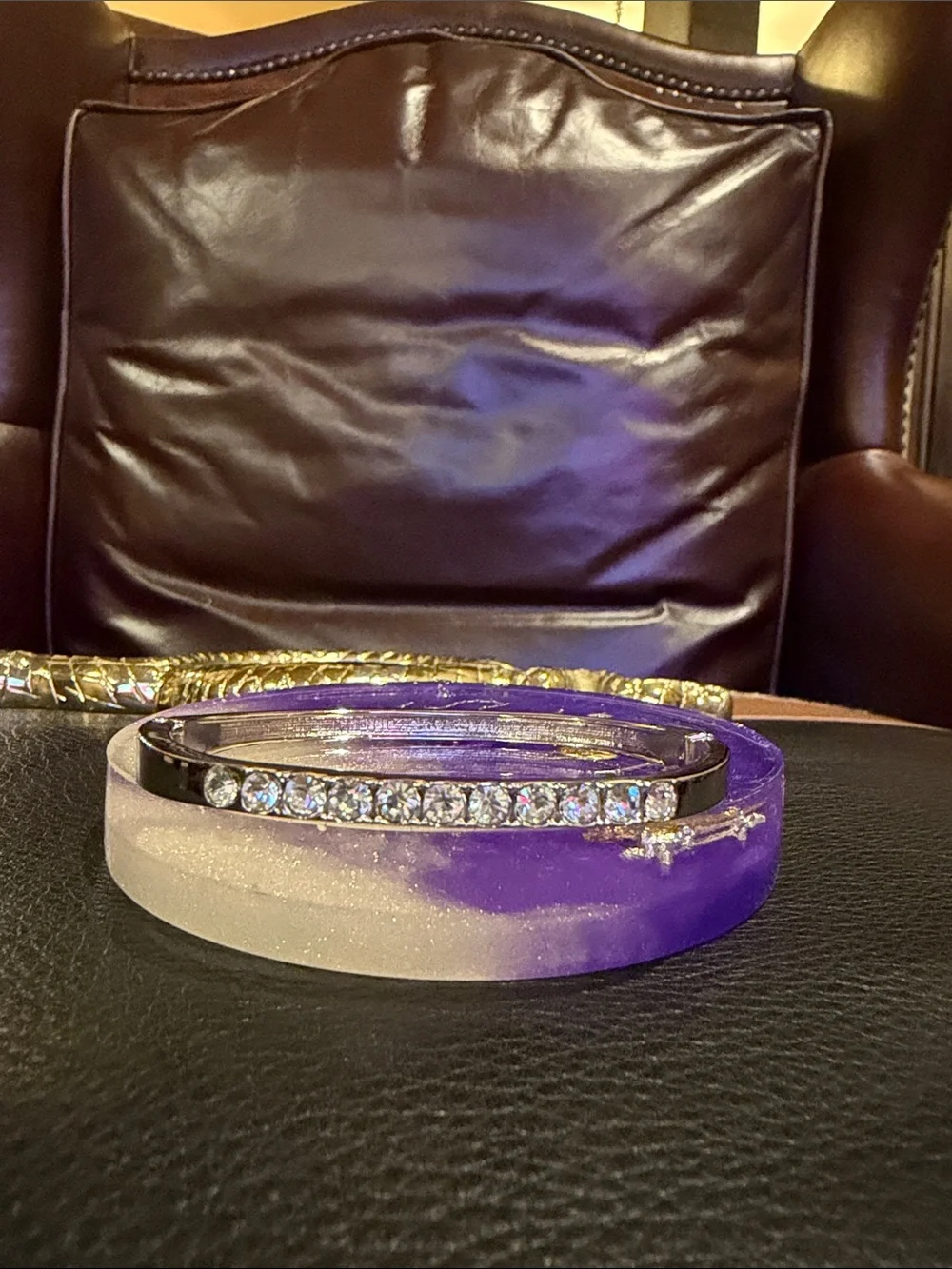 Australia Luxe Collective Silver Crystal Bangle Bracelet